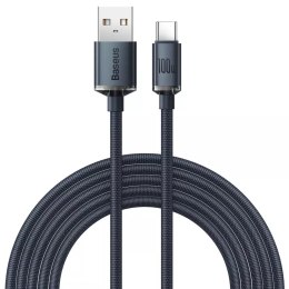 Baseus Baseus Crystal Shine Series kabel przewód USB do szybkiego ładowania i transferu danych USB Typ A - USB Typ C 100W 2m czarny (CA