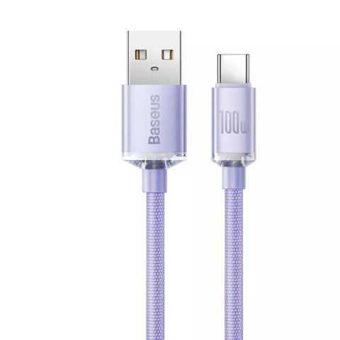 Baseus Baseus Crystal Shine Series kabel przewód USB do szybkiego ładowania i transferu danych USB Typ A - USB Typ C 100W 2m fioletowy Baseus Baseus Crystal Shine Series kabel przewód USB do szybkiego ładowania i transferu danych USB Typ A - USB Typ C 100W 2m fioletowy