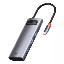 Baseus Baseus Metal Gleam Series multifunkcjonalny HUB USB 5w1 USB Typ C PD 100W HDMI szary (WKWG020013)
