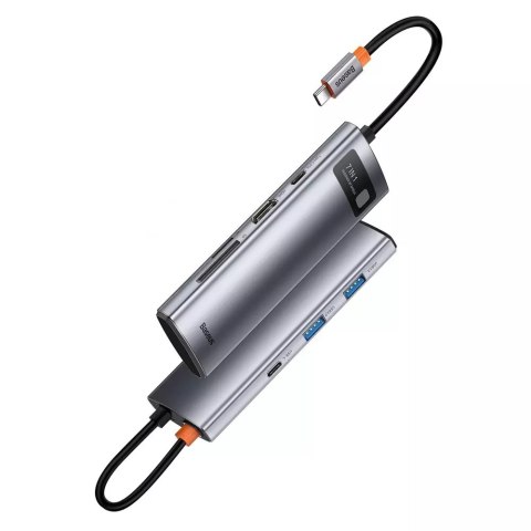 Baseus Baseus Metal Gleam Series multifunkcjonalny HUB USB 7w1 Typ C HDMI czytnik kart TF PD szary (WKWG020113) Baseus Baseus Metal Gleam Series multifunkcjonalny HUB USB 7w1 Typ C HDMI czytnik kart TF PD szary (WKWG020113)