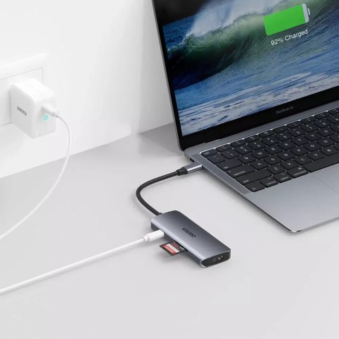 Choetech Choetech 7w1 wielofunkcyjny HUB USB Typ C - 3x USB 3.2 Gen 1 / czytnik kart SD i TF / HDMI 4K 30Hz / USB Typ C szary (HUB-M19 gr Choetech Choetech 7w1 wielofunkcyjny HUB USB Typ C - 3x USB 3.2 Gen 1 / czytnik kart SD i TF / HDMI 4K 30Hz / USB Typ C szary (HUB-M19 gr