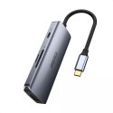 Choetech Choetech 7w1 wielofunkcyjny HUB USB Typ C - 3x USB 3.2 Gen 1 / czytnik kart SD i TF / HDMI 4K 30Hz / USB Typ C szary (HUB-M19 gr