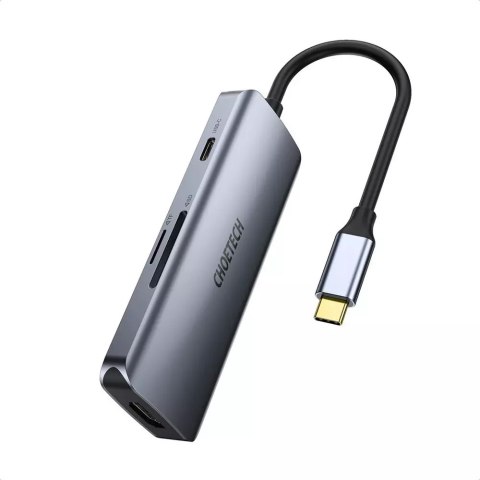 Choetech Choetech 7w1 wielofunkcyjny HUB USB Typ C - 3x USB 3.2 Gen 1 / czytnik kart SD i TF / HDMI 4K 30Hz / USB Typ C szary (HUB-M19 gr Choetech Choetech 7w1 wielofunkcyjny HUB USB Typ C - 3x USB 3.2 Gen 1 / czytnik kart SD i TF / HDMI 4K 30Hz / USB Typ C szary (HUB-M19 gr