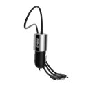 Dudao Dudao 3w1 ładowarka samochodowa USB 3,4 A wbudowany kabel Lightning / USB Typ C / micro USB czarny (R5ProN black)
