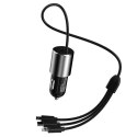 Dudao Dudao 3w1 ładowarka samochodowa USB 3,4 A wbudowany kabel Lightning / USB Typ C / micro USB czarny (R5ProN black)