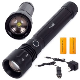 ProducentTymczasowy Latarka taktyczna ręczna szperacz wojskowa P58 CREE XHP50 ZOOM 5 Trybów pracy 1000m Czarna
