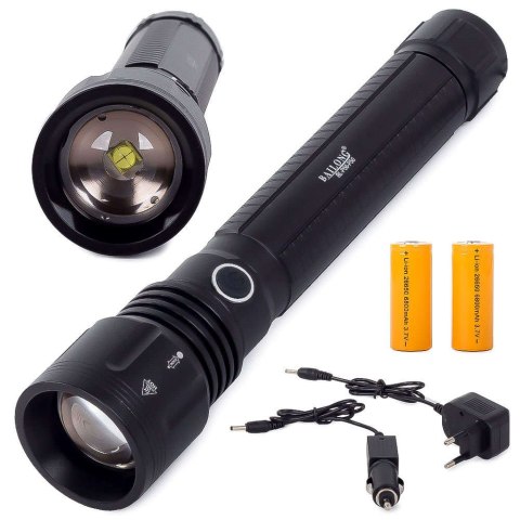 ProducentTymczasowy Latarka taktyczna ręczna szperacz wojskowa P58 CREE XHP50 ZOOM 5 Trybów pracy 1000m Czarna ProducentTymczasowy Latarka taktyczna ręczna szperacz wojskowa P58 CREE XHP50 ZOOM 5 Trybów pracy 1000m Czarna