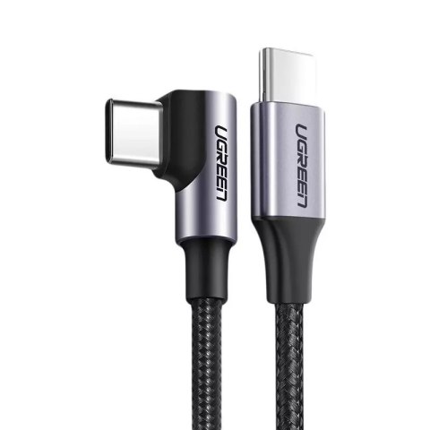 UGreen Ugreen kątowy kabel przewód USB Typ C - USB Typ C Power Delivery 60 W 20 V 3 A 1 m czarno-szary (US255 50123) UGreen Ugreen kątowy kabel przewód USB Typ C - USB Typ C Power Delivery 60 W 20 V 3 A 1 m czarno-szary (US255 50123)