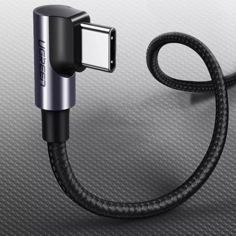 UGreen Ugreen kątowy kabel przewód USB Typ C - USB Typ C Power Delivery 60 W 20 V 3 A 1 m czarno-szary (US255 50123) UGreen Ugreen kątowy kabel przewód USB Typ C - USB Typ C Power Delivery 60 W 20 V 3 A 1 m czarno-szary (US255 50123)