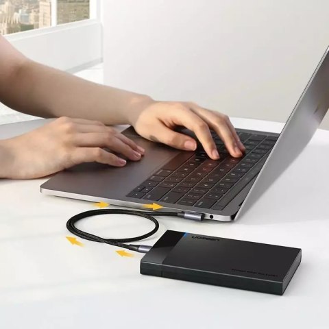UGreen Ugreen kątowy kabel przewód USB Typ C - USB Typ C Power Delivery 60 W 20 V 3 A 1 m czarno-szary (US255 50123) UGreen Ugreen kątowy kabel przewód USB Typ C - USB Typ C Power Delivery 60 W 20 V 3 A 1 m czarno-szary (US255 50123)