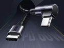 UGreen Ugreen kątowy kabel przewód USB Typ C - USB Typ C Power Delivery 60 W 20 V 3 A 1 m czarno-szary (US255 50123)