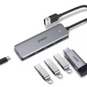 UGreen Ugreen rozdzielacz HUB USB - 4x USB 3.2 Gen 1 z portem zasilania micro USB szary (CM219 50985)