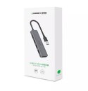 UGreen Ugreen rozdzielacz HUB USB - 4x USB 3.2 Gen 1 z portem zasilania micro USB szary (CM219 50985)
