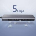 UGreen Ugreen rozdzielacz HUB USB - 4x USB 3.2 Gen 1 z portem zasilania micro USB szary (CM219 50985)