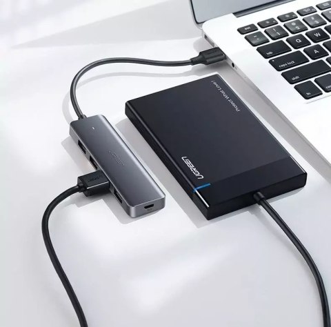 UGreen Ugreen rozdzielacz HUB USB - 4x USB 3.2 Gen 1 z portem zasilania micro USB szary (CM219 50985) UGreen Ugreen rozdzielacz HUB USB - 4x USB 3.2 Gen 1 z portem zasilania micro USB szary (CM219 50985)