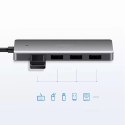 UGreen Ugreen rozdzielacz HUB USB - 4x USB 3.2 Gen 1 z portem zasilania micro USB szary (CM219 50985)