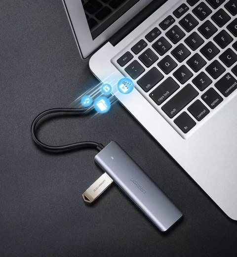 UGreen Ugreen rozdzielacz HUB USB - 4x USB 3.2 Gen 1 z portem zasilania micro USB szary (CM219 50985) UGreen Ugreen rozdzielacz HUB USB - 4x USB 3.2 Gen 1 z portem zasilania micro USB szary (CM219 50985)