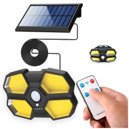ProducentTymczasowy Lampa solarna wodoodporna ścienna 180 COB LED z czujnikiem ruchu PIR + Pilot