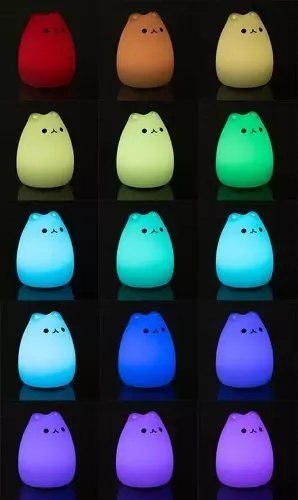 ProducentTymczasowy Lampka nocna LED silikonowa dla dzieci 16 kolorów Lampa Kotek kot + pilot ProducentTymczasowy Lampka nocna LED silikonowa dla dzieci 16 kolorów Lampa Kotek kot + pilot