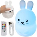 ProducentTymczasowy Lampka nocna LED silikonowa dla dzieci 9 kolorów Lampa Króliczek królik + pilot