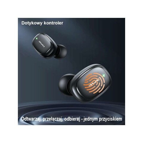 Awei AWEI Słuchawki bezprzewodowe Bluetooth 5.1 T13 Pro TWS + stacja dokująca Czarne Awei AWEI Słuchawki bezprzewodowe Bluetooth 5.1 T13 Pro TWS + stacja dokująca Czarne