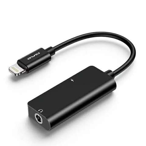 Awei Adapter AWEI CL-121 Lightning-Lightning/ Jack 3.5 2w1 czarny/black