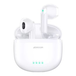 Joyroom Słuchawki bezprzewodowe Bluetooth 5.3 douszne ENC Joyroom wodoodporne IPX4 + etui ładujące białe