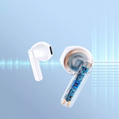 Joyroom Słuchawki bezprzewodowe Bluetooth 5.3 douszne ENC Joyroom wodoodporne IPX4 + etui ładujące białe Joyroom Słuchawki bezprzewodowe Bluetooth 5.3 douszne ENC Joyroom wodoodporne IPX4 + etui ładujące białe