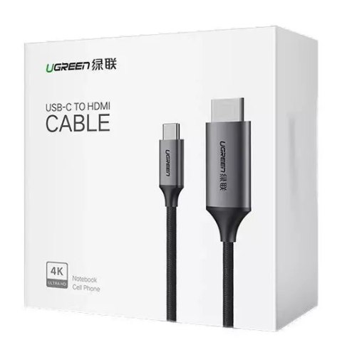 UGreen Ugreen kabel przewód HDMI - USB Typ C 4K 60 Hz 1,5 m czarno-szary (MM142 50570) UGreen Ugreen kabel przewód HDMI - USB Typ C 4K 60 Hz 1,5 m czarno-szary (MM142 50570)