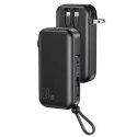 Usams USAMS Powerbank PB63 3in1 10000mAh 20W Quick Charge US+EU Plug + Cables USB-C/Lightning/MicroUSB czarny/black 10KCD17201 (US-CD1