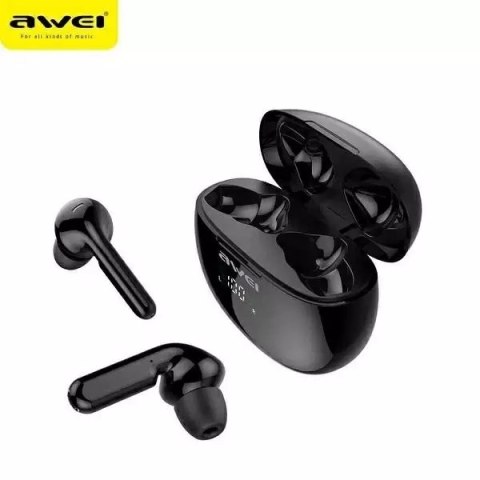 Awei AWEI słuchawki Bluetooth 5.0 T15P TWS + stacja dokująca czarny/black Awei AWEI słuchawki Bluetooth 5.0 T15P TWS + stacja dokująca czarny/black