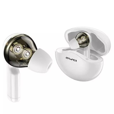 Awei Bezprzewodowe słuchawki sportowe Bluetooth T12 AWEI TWS Białe Awei Bezprzewodowe słuchawki sportowe Bluetooth T12 AWEI TWS Białe