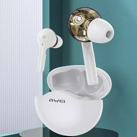 Awei Bezprzewodowe słuchawki sportowe Bluetooth T12 AWEI TWS Białe Awei Bezprzewodowe słuchawki sportowe Bluetooth T12 AWEI TWS Białe