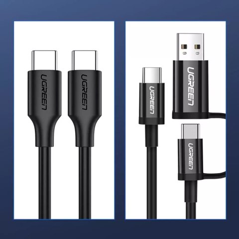 UGreen Kabel UGREEN USB Typ C do ładowania i transferu danych 3A 0,5m czarny (US286) UGreen Kabel UGREEN USB Typ C do ładowania i transferu danych 3A 0,5m czarny (US286)