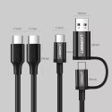 UGreen Kabel UGREEN USB Typ C do ładowania i transferu danych 3A 0,5m czarny (US286)