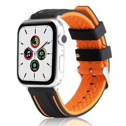 ProducentTymczasowy Pasek do smartwatcha Beline Solid Silicone do Apple Watch 42/44/45/49mm pomarańczowo-czarny orange/black