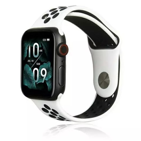 ProducentTymczasowy Pasek do smartwatcha Beline Sport Silicone do Apple Watch 38/40/41mm biało-czarny white/black ProducentTymczasowy Pasek do smartwatcha Beline Sport Silicone do Apple Watch 38/40/41mm biało-czarny white/black