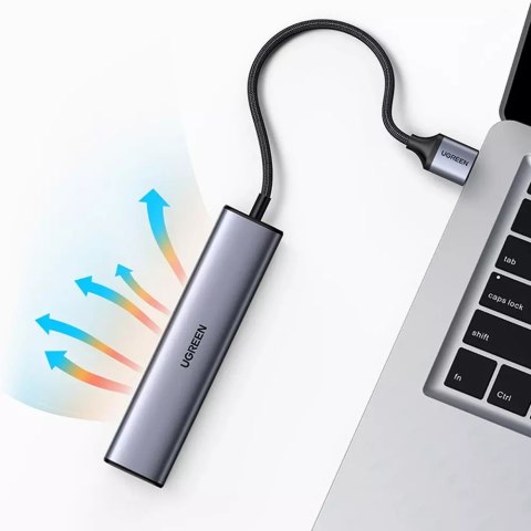 UGreen HUB UGREEN wielofunkcyjny adapter HUB USB 3.0 - 3 x USB / Ethernet RJ-45 / USB Typ C PD szary (CM475) UGreen HUB UGREEN wielofunkcyjny adapter HUB USB 3.0 - 3 x USB / Ethernet RJ-45 / USB Typ C PD szary (CM475)