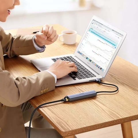 UGreen HUB UGREEN wielofunkcyjny adapter HUB USB 3.0 - 3 x USB / Ethernet RJ-45 / USB Typ C PD szary (CM475) UGreen HUB UGREEN wielofunkcyjny adapter HUB USB 3.0 - 3 x USB / Ethernet RJ-45 / USB Typ C PD szary (CM475)
