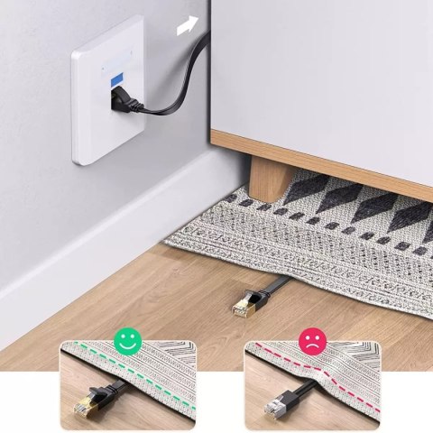 UGreen Płaski kabel sieciowy UGREEN LAN Ethernet Cat. 6 0,5m czarny (NW102) UGreen Płaski kabel sieciowy UGREEN LAN Ethernet Cat. 6 0,5m czarny (NW102)