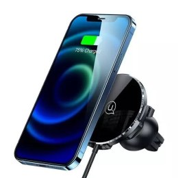 Usams Uchwyt samochodowy do telefonu indukcyjny USAMS US-CD164 15W 2w1 Magnetic do kratki went. czarny/black