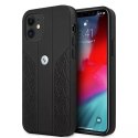 BMW Etui BMW BMHCP12SRSPPK do iPhone 12 mini 5,4" hardcase Leather Curve Perforate czarny/black