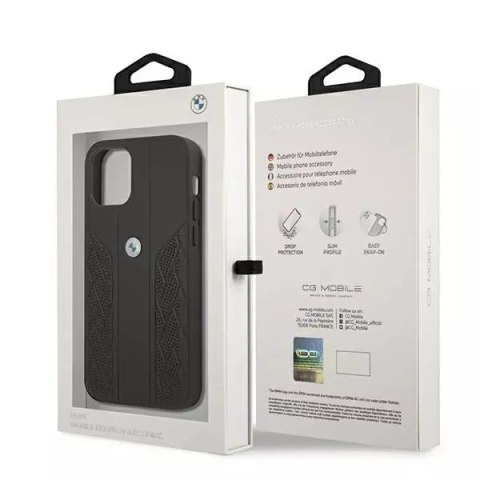 BMW Etui BMW BMHCP12SRSPPK do iPhone 12 mini 5,4" hardcase Leather Curve Perforate czarny/black BMW Etui BMW BMHCP12SRSPPK do iPhone 12 mini 5,4" hardcase Leather Curve Perforate czarny/black