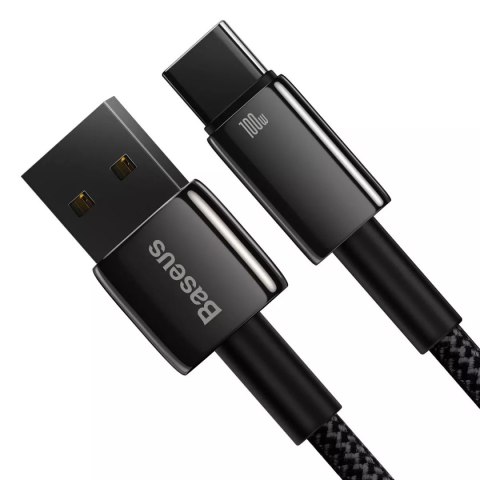 Baseus Baseus Tungsten Gold kabel USB-A - USB-C 480Mb/s 100W 1m czarny (CAWJ000001) Baseus Baseus Tungsten Gold kabel USB-A - USB-C 480Mb/s 100W 1m czarny (CAWJ000001)