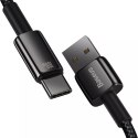 Baseus Baseus Tungsten Gold kabel USB-A - USB-C 480Mb/s 100W 1m czarny (CAWJ000001)