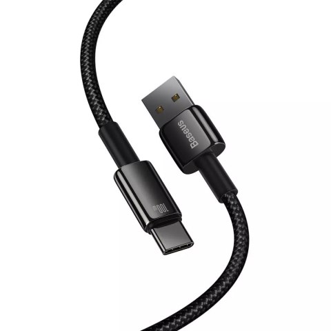 Baseus Baseus Tungsten Gold kabel USB-A - USB-C 480Mb/s 100W 1m czarny (CAWJ000001) Baseus Baseus Tungsten Gold kabel USB-A - USB-C 480Mb/s 100W 1m czarny (CAWJ000001)