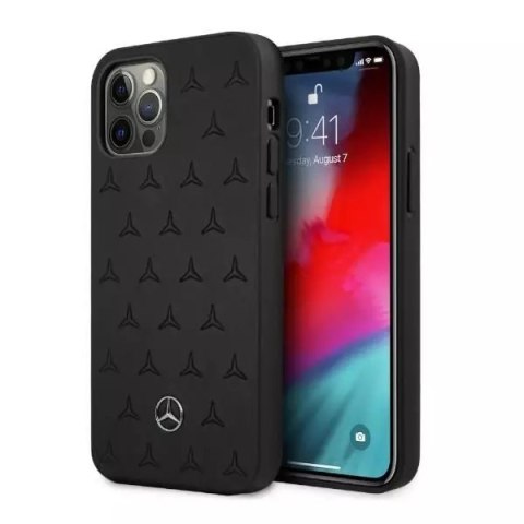 Mercedes Etui Mercedes MEHCP12LPSQBK do iPhone 12 Pro Max 6,7" czarny/black hardcase Leather Stars Pattern Mercedes Etui Mercedes MEHCP12LPSQBK do iPhone 12 Pro Max 6,7" czarny/black hardcase Leather Stars Pattern