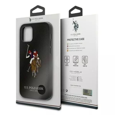 U.S. Polo Etui na telefon US Polo USHCP12LPUGFLBK do Apple iPhone 12 Pro Max czarny/black Polo Embroidery Collection U.S. Polo Etui na telefon US Polo USHCP12LPUGFLBK do Apple iPhone 12 Pro Max czarny/black Polo Embroidery Collection