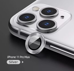 Usams Osłona aparatów USAMS Camera Lens Glass do iPhone 11 Pro Max metal ring BH573JTT03 (US-BH573) srebrny/silver