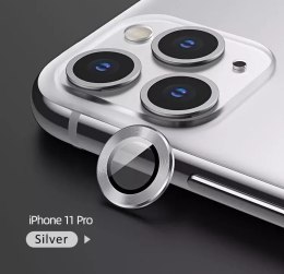 Usams Osłona aparatów USAMS Camera Lens Glass do iPhone 11 Pro metal ringr BH571JTT03 (US-BH571) srebrny/silve